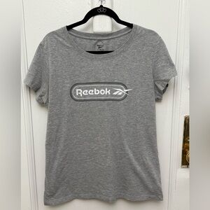 Women’s Reebok Logo Heather Gray Short Sleeve Tee Size XL